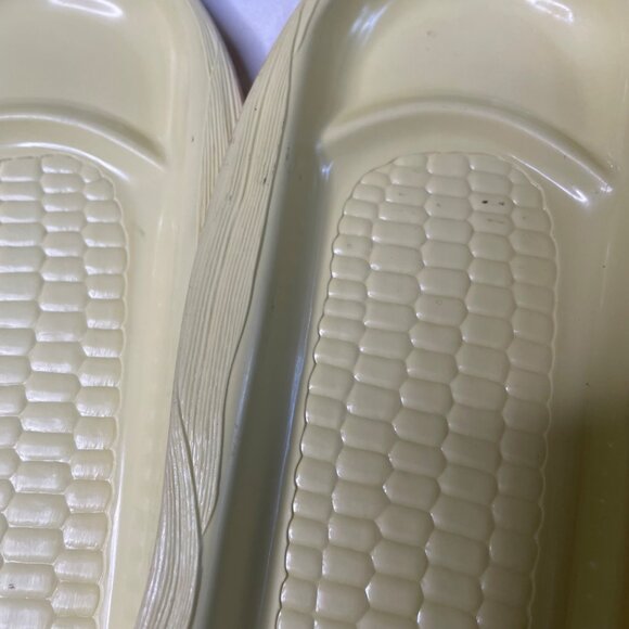 Beacon Plastic Corn on the Cob Trays Lime Yellow Plates Vintage Retro Set of 4 u - Picture 3 of 6